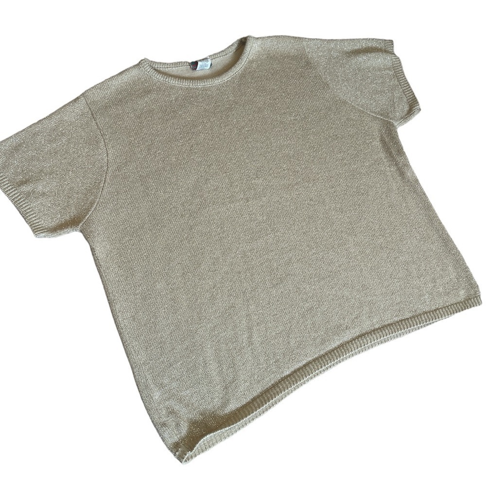 Gold metallic sweater vintage 1X